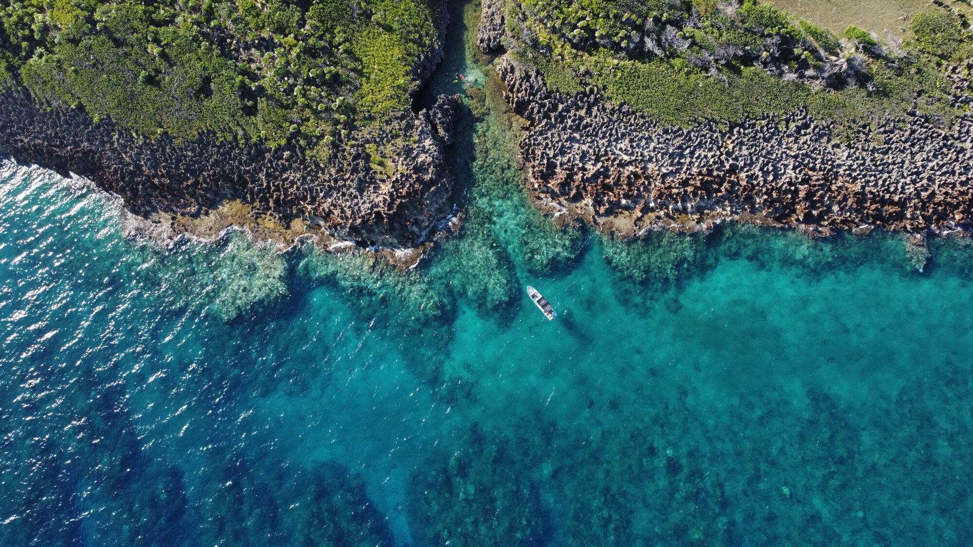 Aerial view of the coral reef
