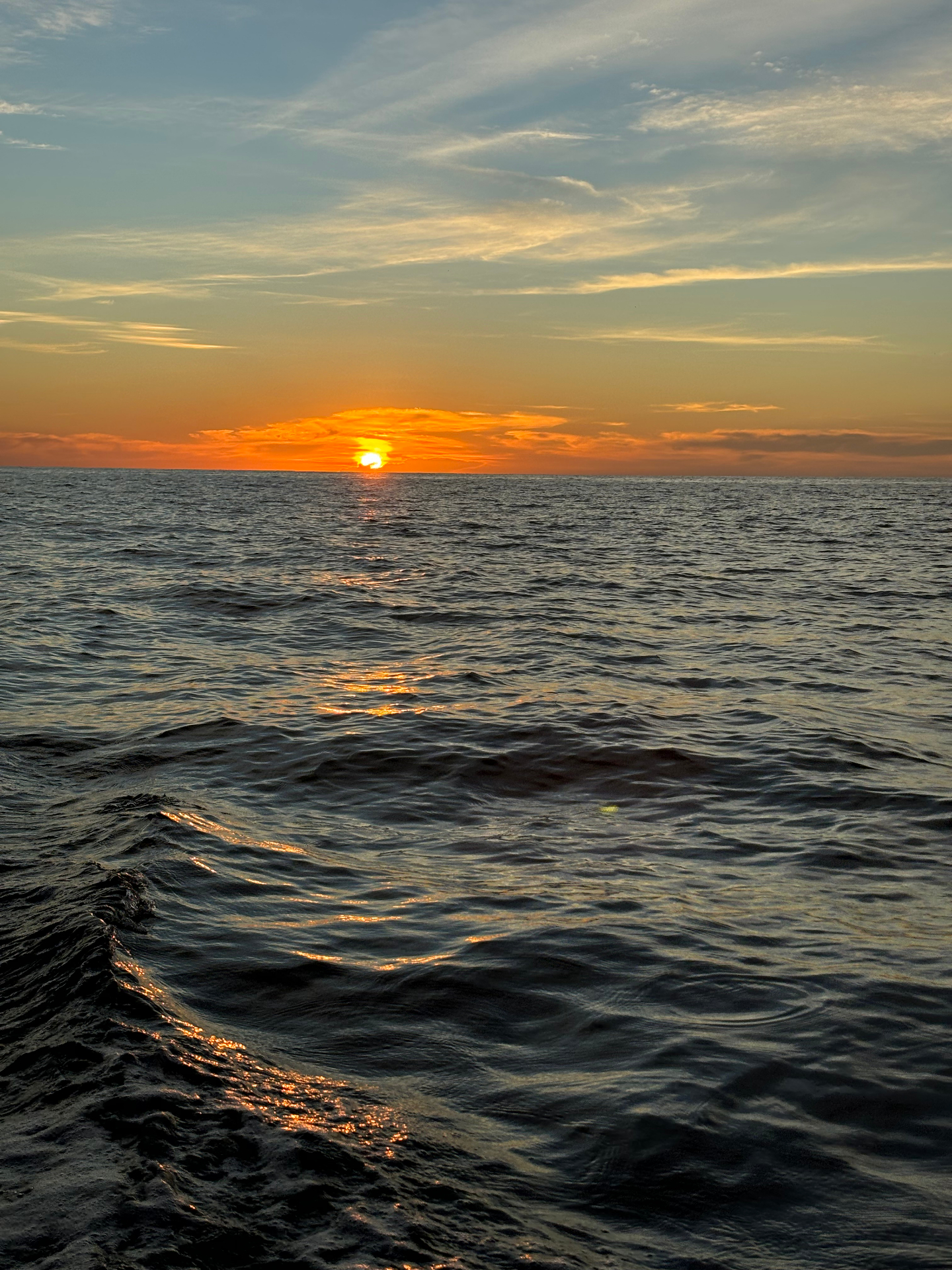 Open Caribbean sunset from the boat